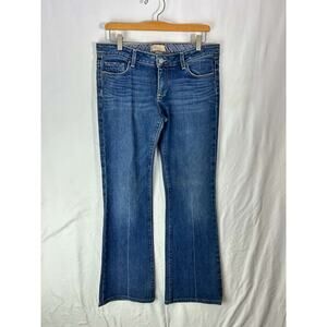 Paige Women's Blue Laurel Canyon Dark Wash Low Rise Denim Bootcut Jeans Size 31